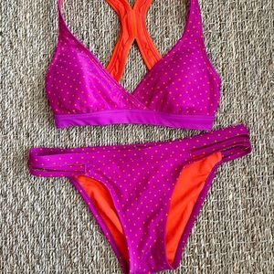 ROXY Polka Dot Matching Bikini Set